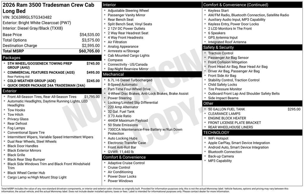 2026 RAM 3500 Tradesman