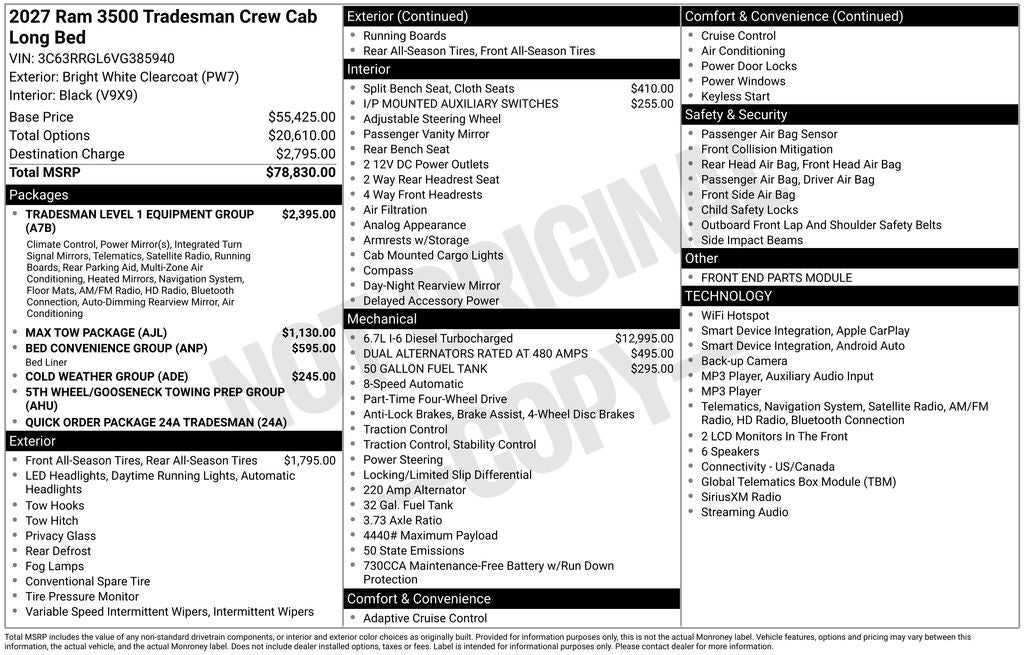 2027 RAM 3500 Tradesman