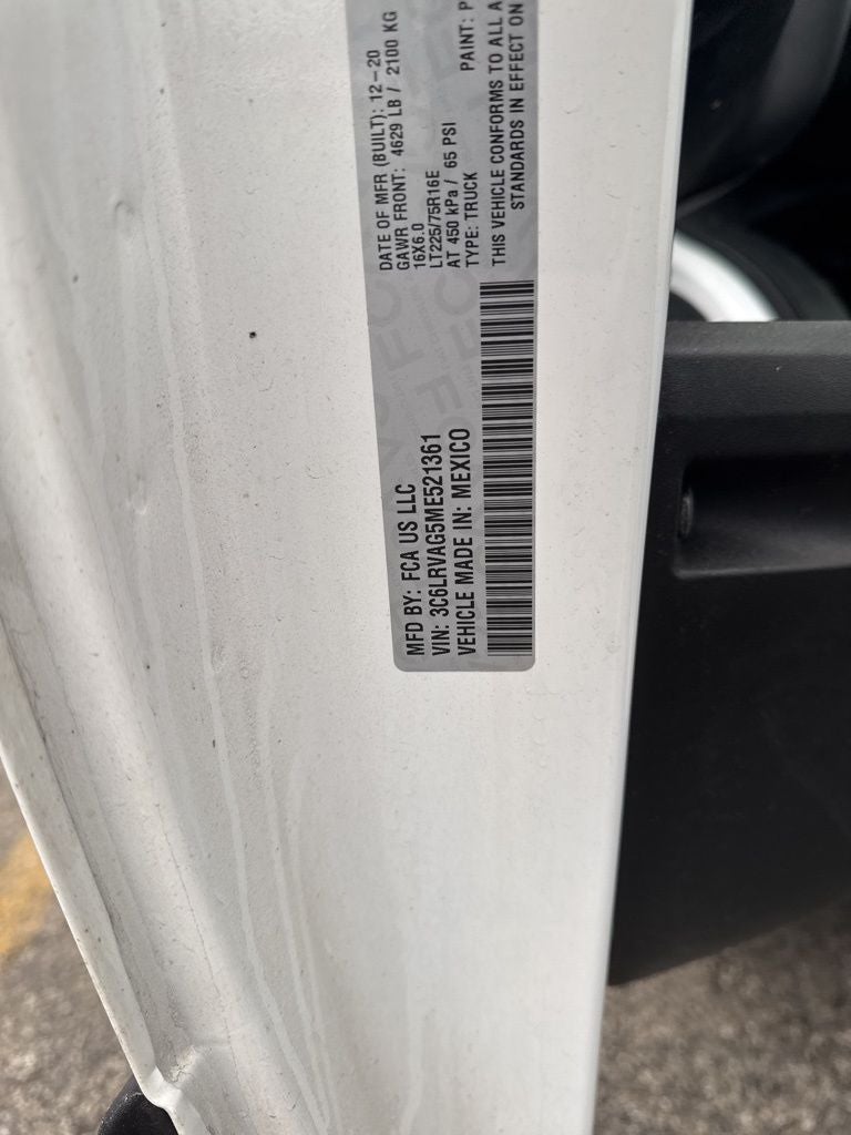 2021 RAM ProMaster 1500 Low Roof