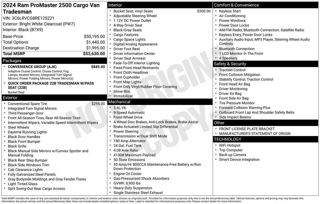 2024 RAM ProMaster 2500 High Roof 136 WB