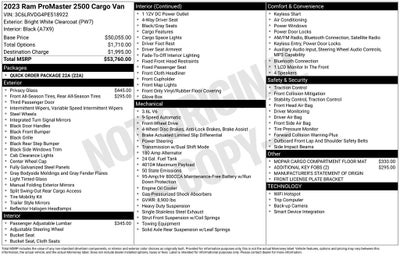 2023 RAM ProMaster Cargo Van 2500 High Roof 159" WB