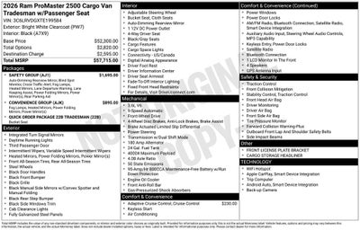 2026 RAM ProMaster 2500 Tradesman