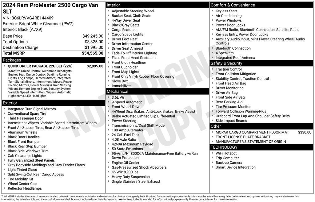 2024 RAM ProMaster 2500 Base
