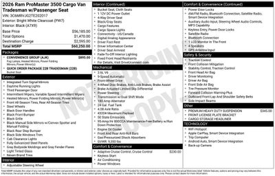 2026 RAM ProMaster 3500 Tradesman