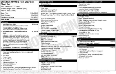2026 RAM 1500 Big Horn/Lone Star