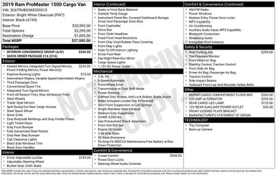2019 RAM ProMaster 1500 Base