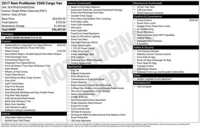2017 RAM ProMaster 2500 High Roof