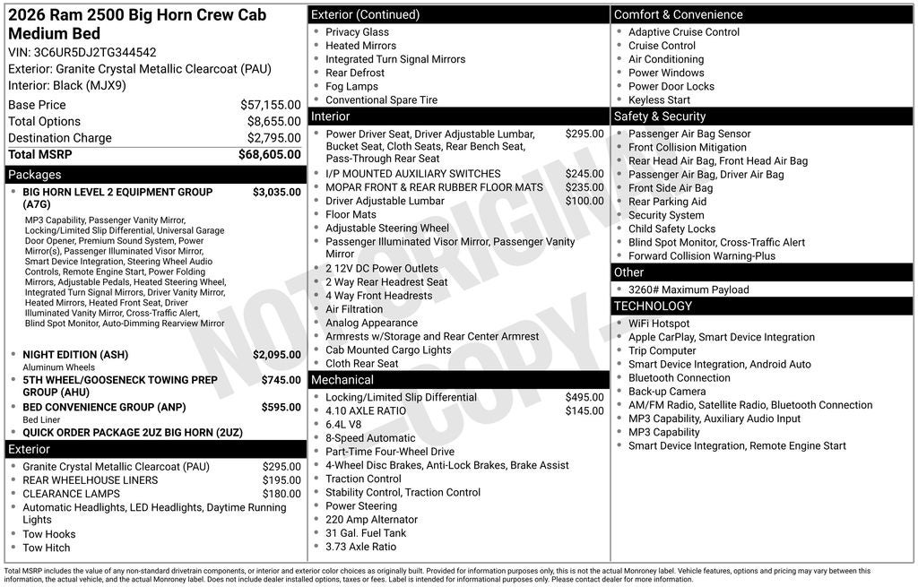 2026 RAM 2500 Big Horn
