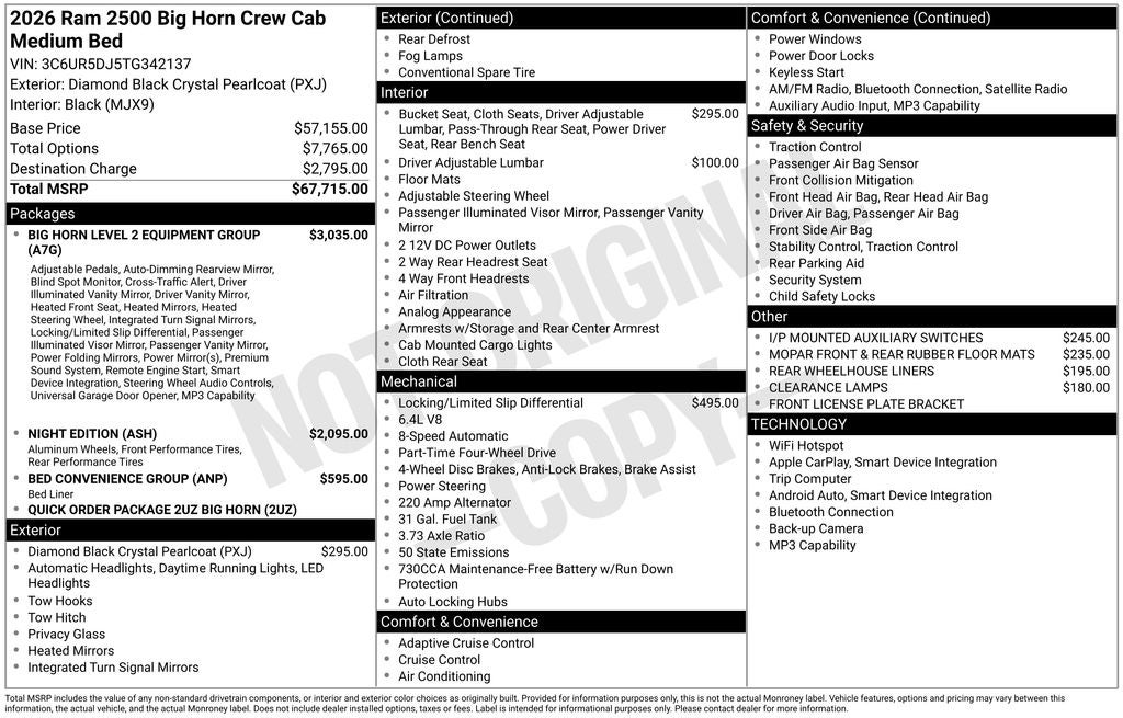 2026 RAM 2500 Big Horn