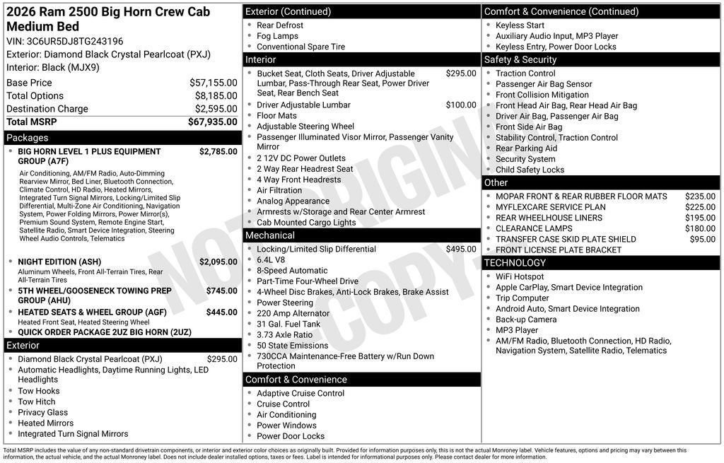 2026 RAM 2500 Big Horn