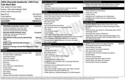 2004 Chevrolet Avalanche 1500 1500 5dr Crew Cab 130" WB