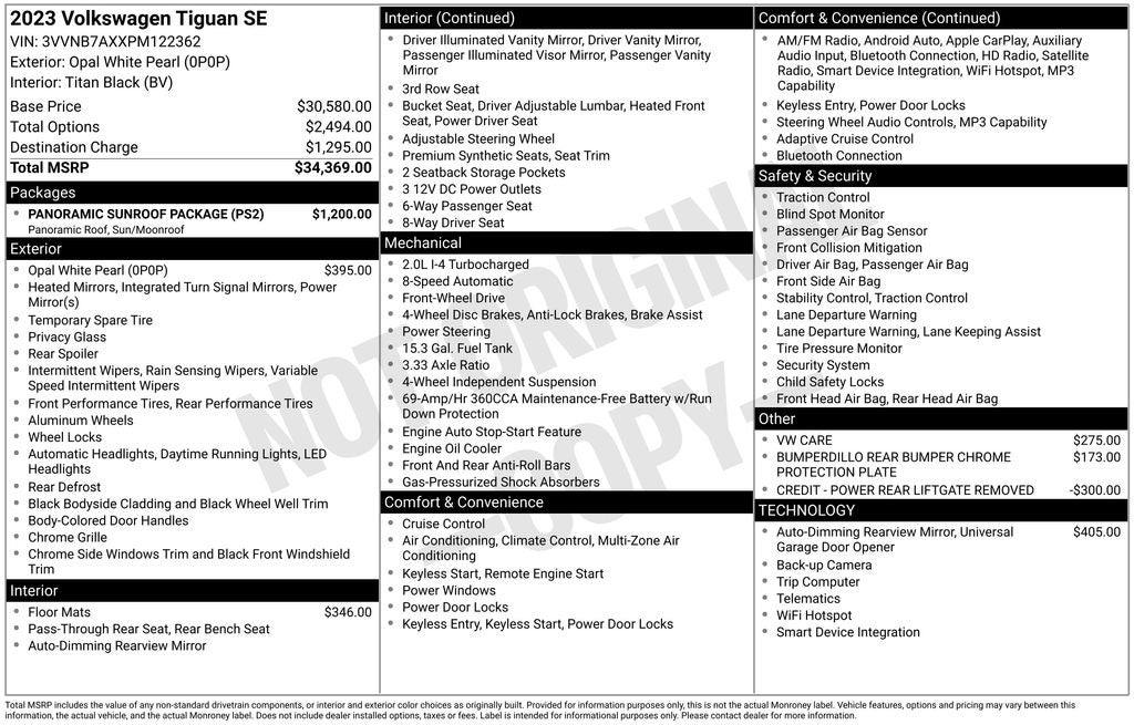 2023 Volkswagen Tiguan 2.0T SE