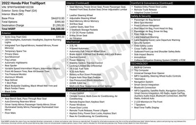 2022 Honda Pilot AWD TrailSport