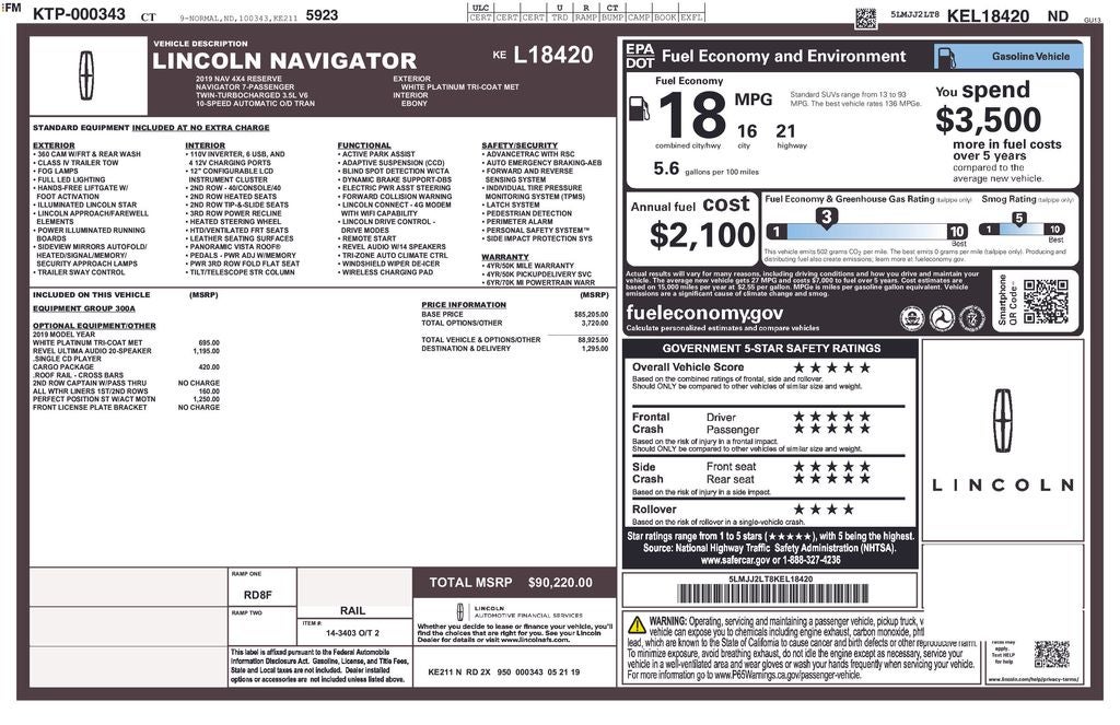 2019 Lincoln Navigator Reserve