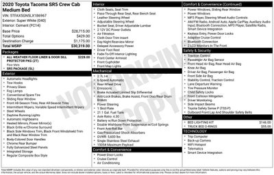 2020 Toyota Tacoma SR