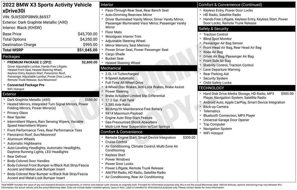 2022 BMW X3 xDrive30i