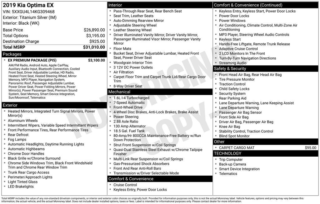 2019 Kia Optima EX Turbo