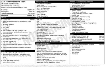 2021 Subaru Crosstrek Sport