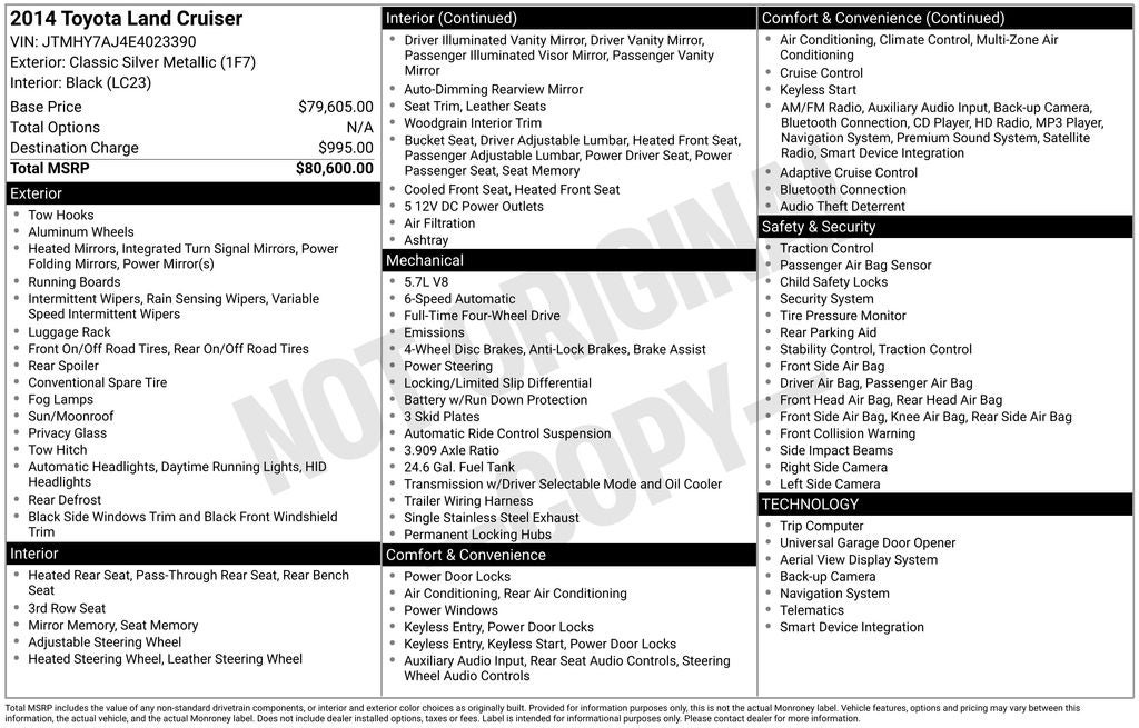 2014 Toyota Land Cruiser Base