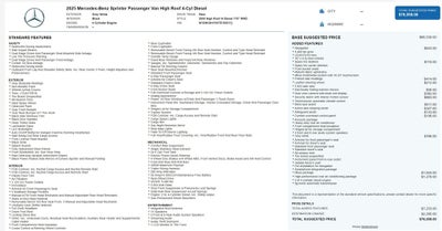 2025 Mercedes-Benz Sprinter Passenger Van Passenger 170 WB High Roof