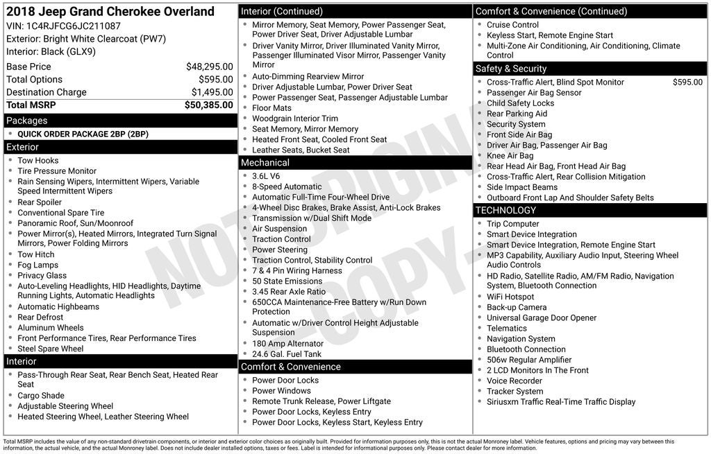 2018 Jeep Grand Cherokee Overland