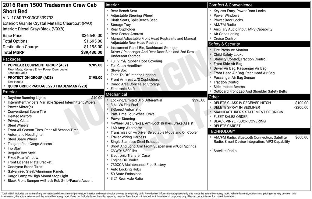 2016 RAM 1500 Tradesman