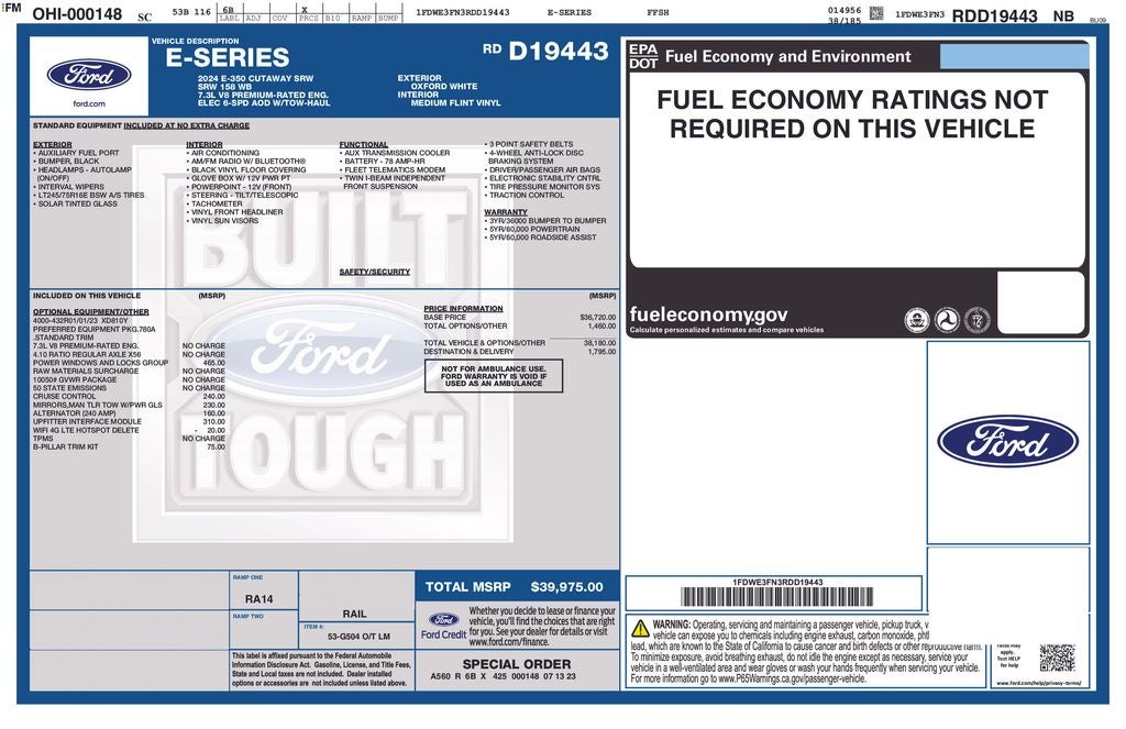 2024 Ford E-350SD Base Cutaway
