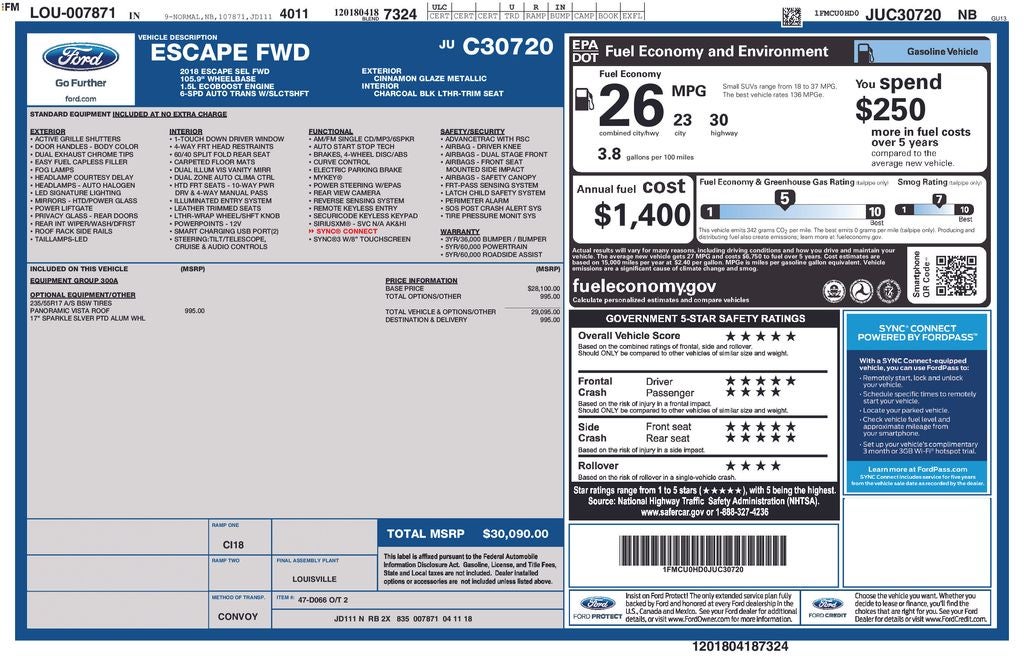 2018 Ford Escape SEL