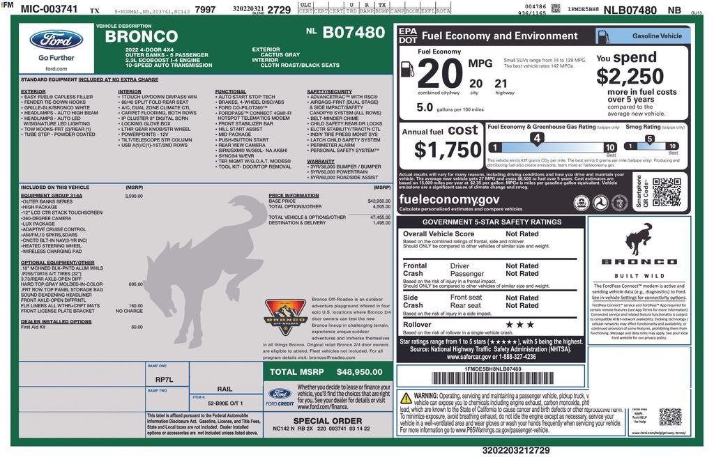 2022 Ford Bronco Outer Banks