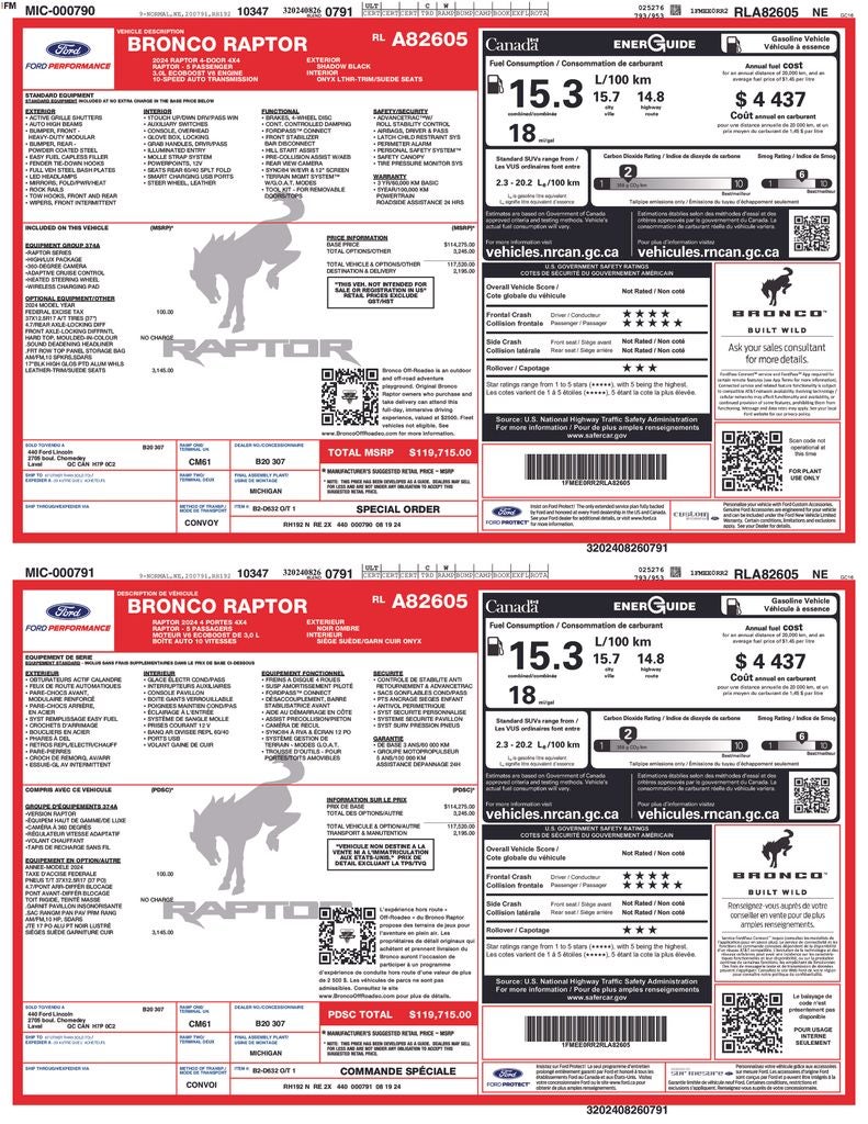 2024 Ford Bronco Raptor