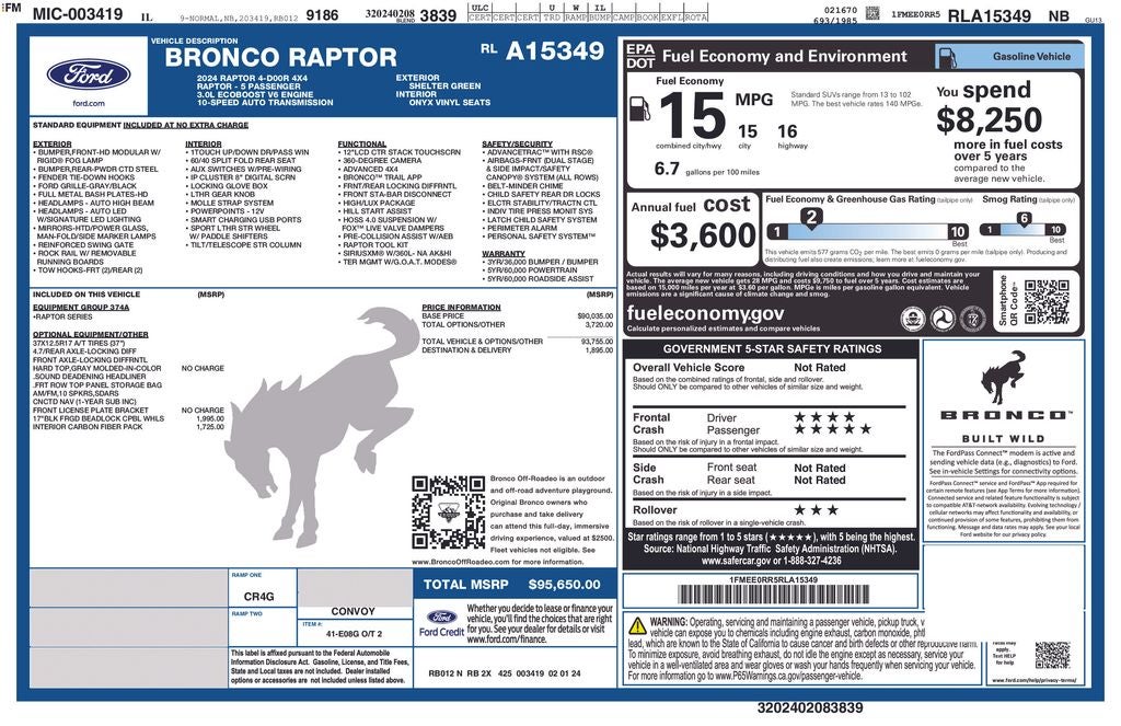 2024 Ford Bronco Raptor