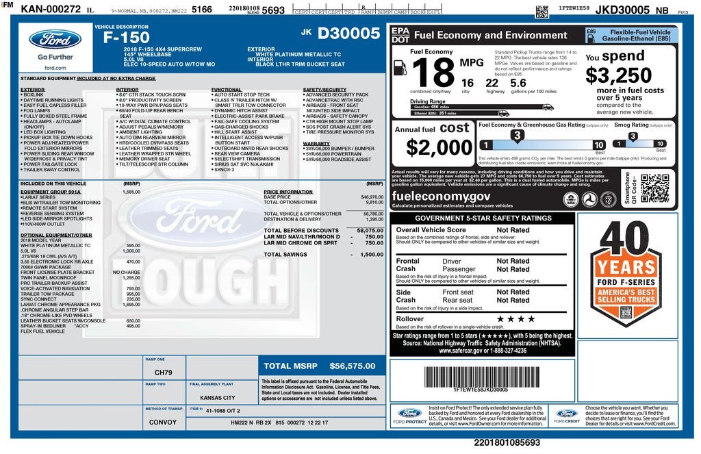 2018 Ford F-150 Lariat