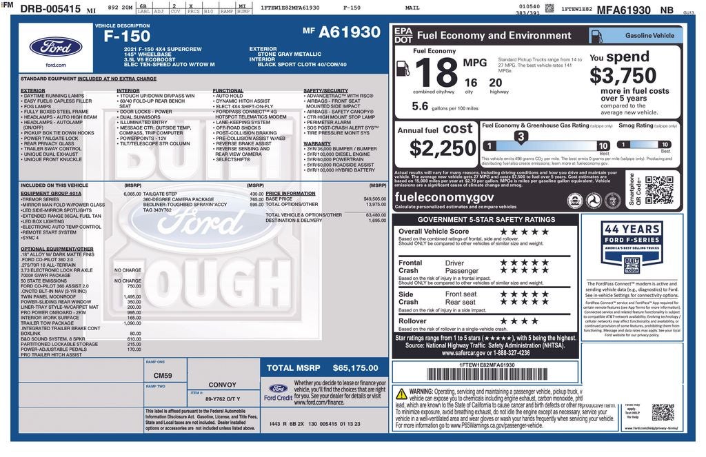 2021 Ford F-150 Tremor
