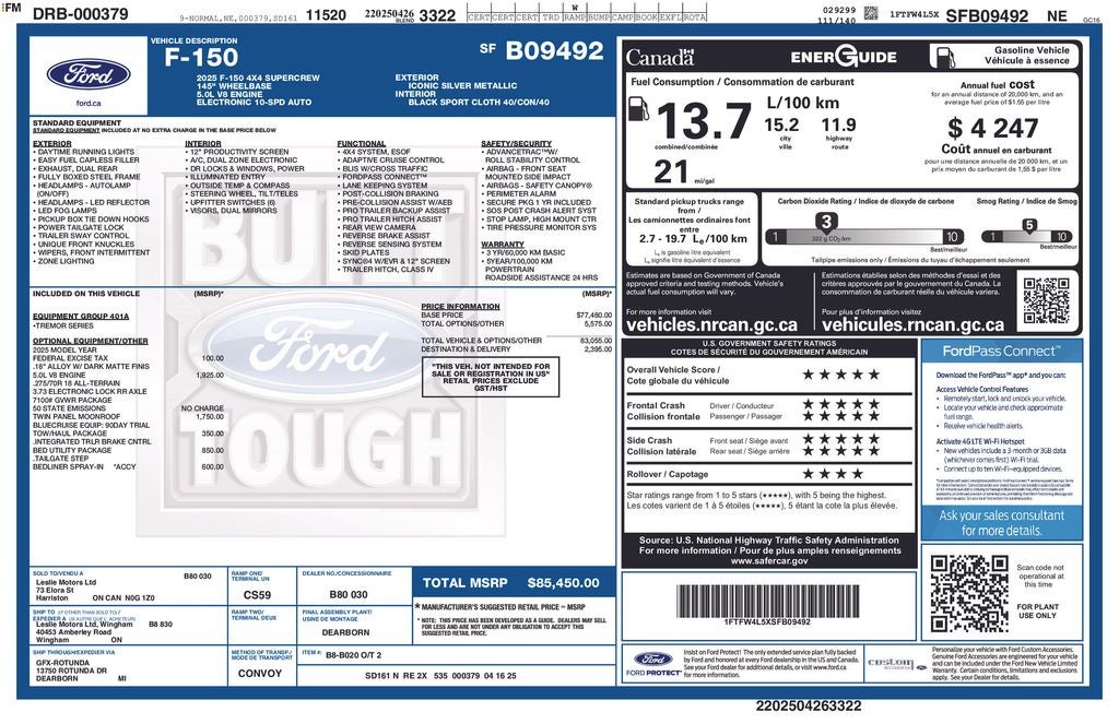2025 Ford F-150 Tremor