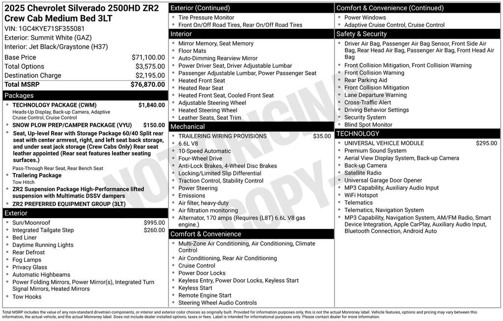 2025 Chevrolet Silverado 2500HD ZR2