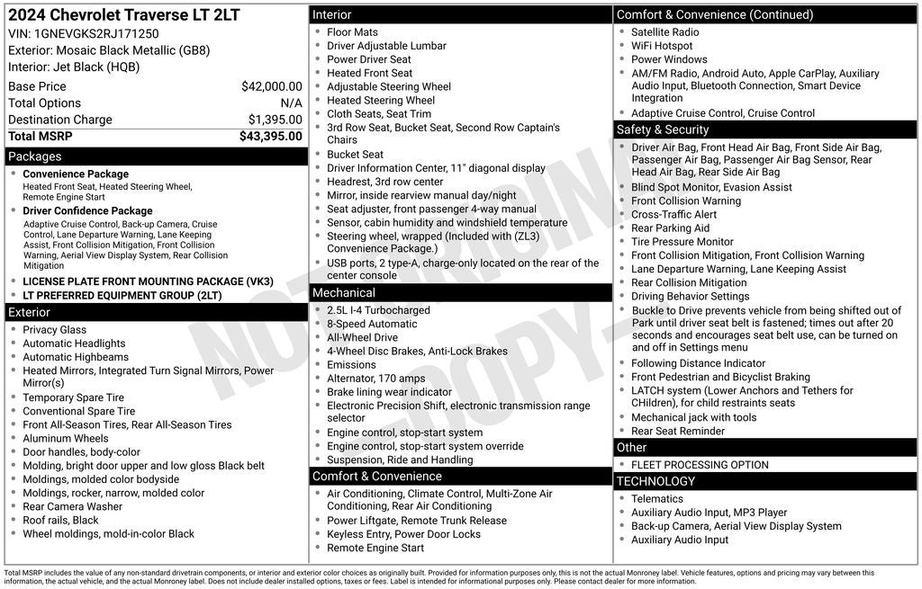 2024 Chevrolet Traverse LT 2LT