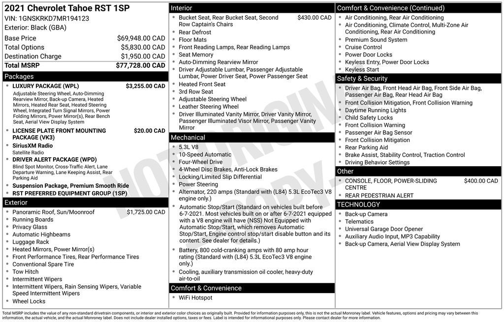 2021 Chevrolet Tahoe RST