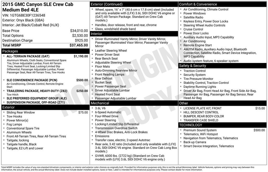2015 GMC Canyon SLE1