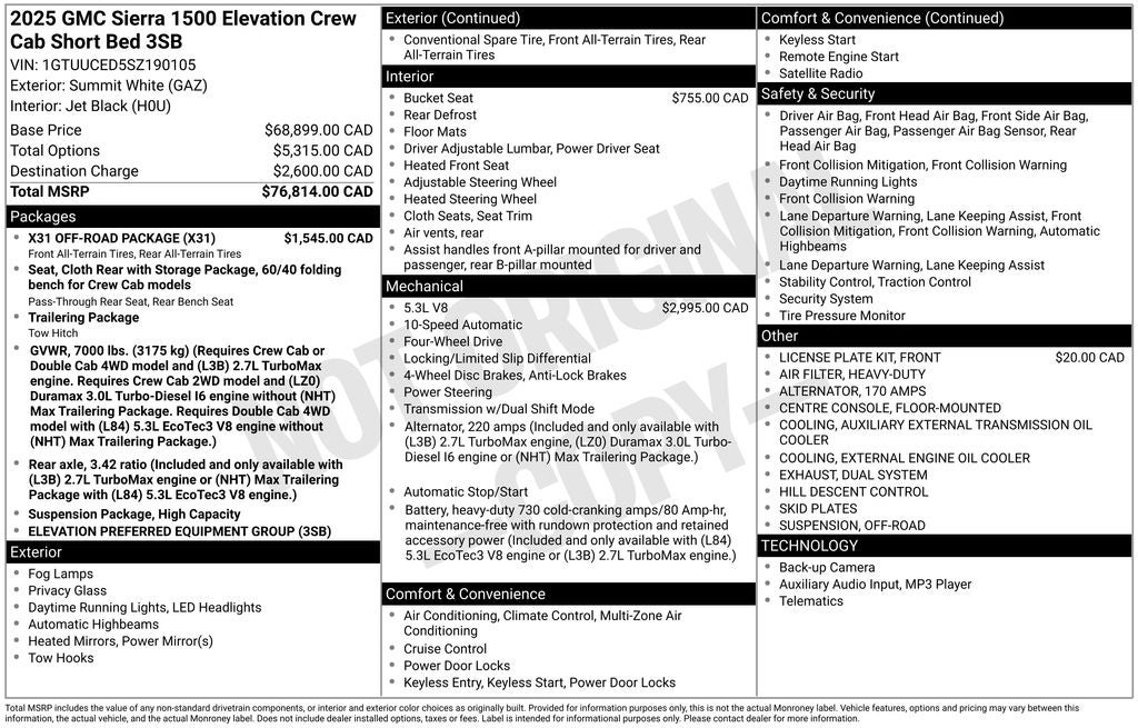2025 GMC Sierra 1500 Elevation