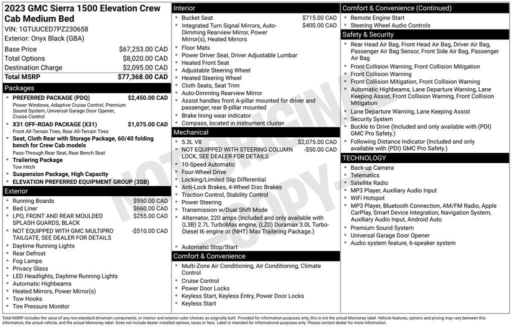 2023 GMC Sierra 1500 Elevation