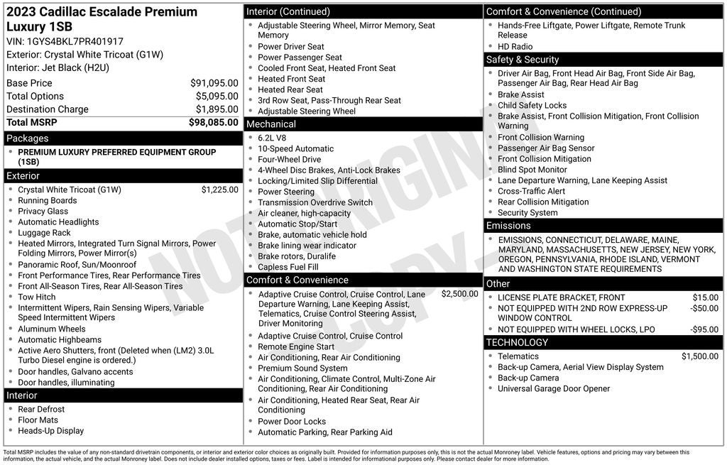 2023 Cadillac Escalade Premium Luxury
