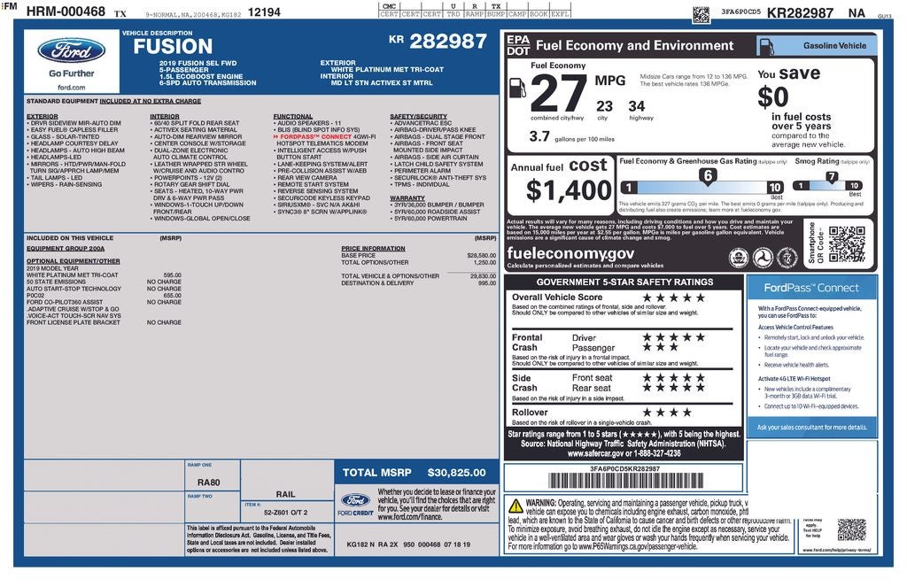 2019 Ford Fusion SEL
