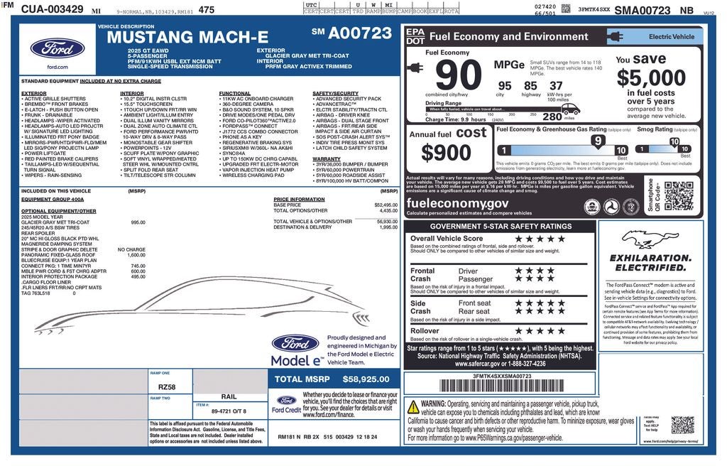 2025 Ford Mustang Mach-E GT