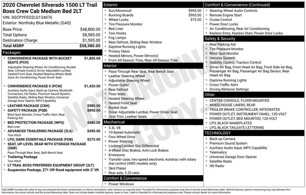 2020 Chevrolet Silverado 1500 LT Trail Boss