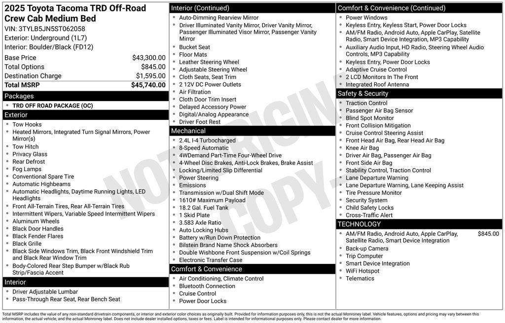 2025 Toyota Tacoma TRD Off-Road