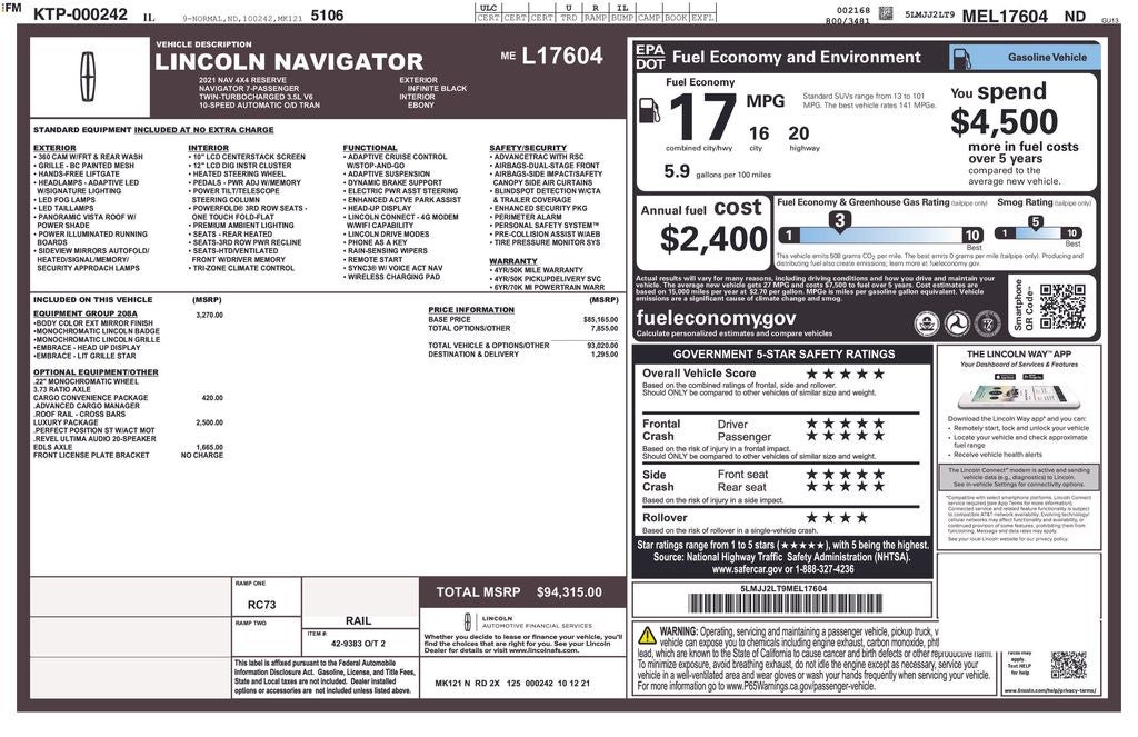 2021 Lincoln Navigator Reserve