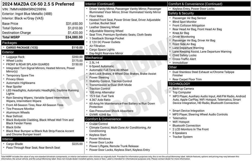 2024 Mazda Mazda CX-50 2.5 S Preferred Package