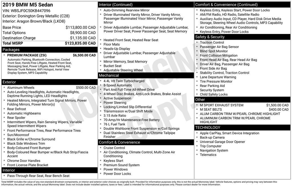 2019 BMW M5 Competition