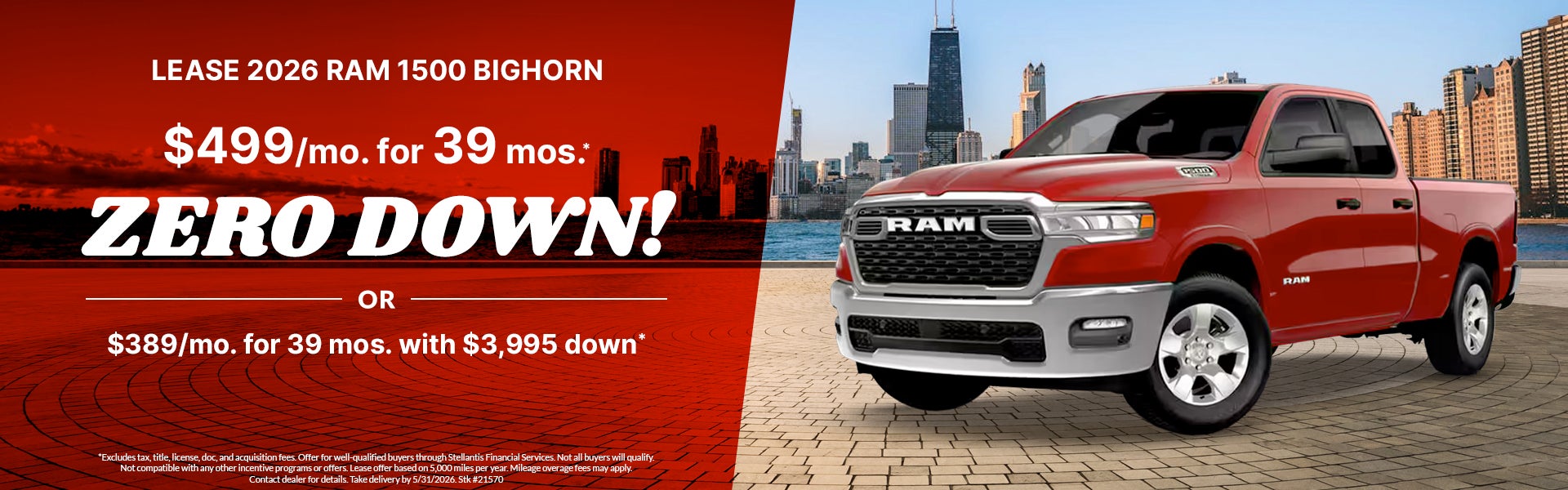 Lease RAM 1500 for $499/mo with ZERO DOWN!