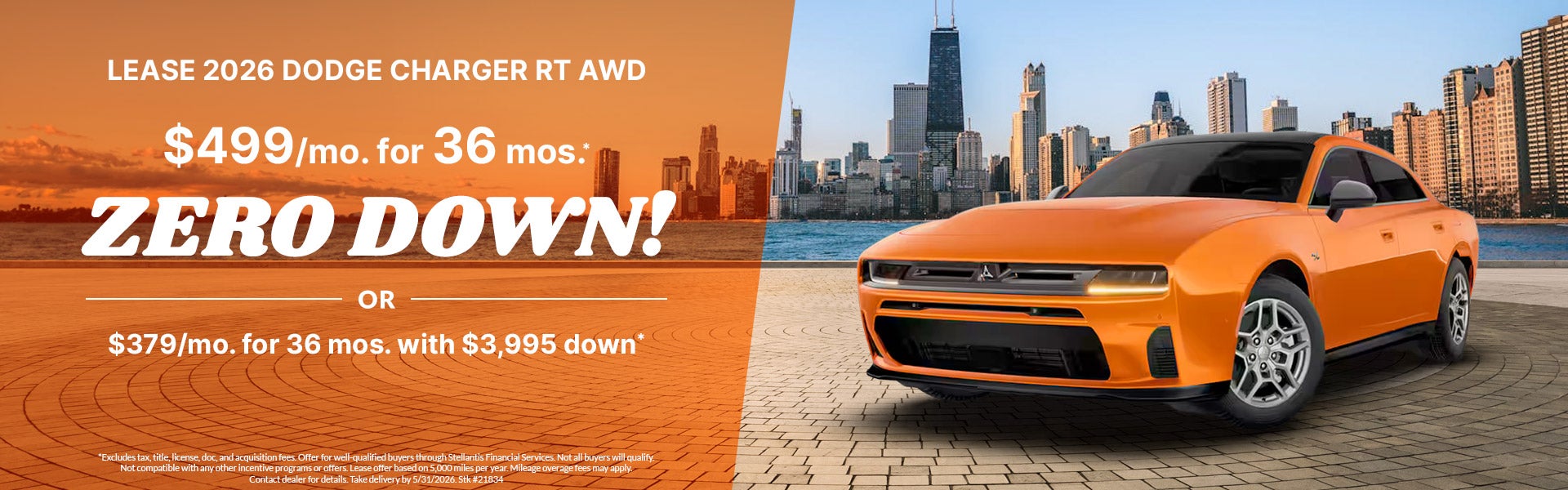 Lease Dodge Charger RT AWD for $499/mo with 0 down